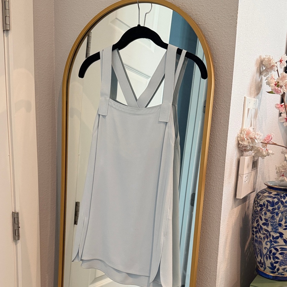 Helmut Lang light blue Sleeveless Layered Swing Tank Top